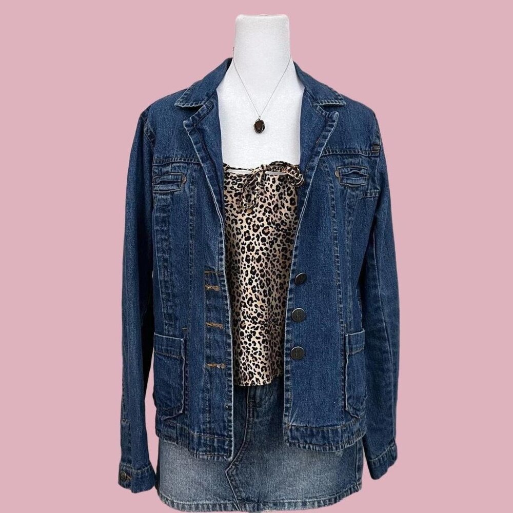 vintage 90s denim girly preppy downtown it girl jean jacket